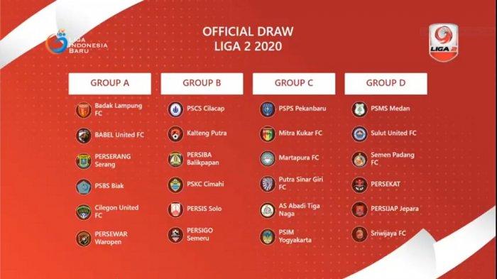 Tangkapan layar Official Drawing Liga 2 2020