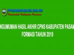 Pengumuman Hasil Akhir CPNS Kabupaten Pasaman Formasi 2019