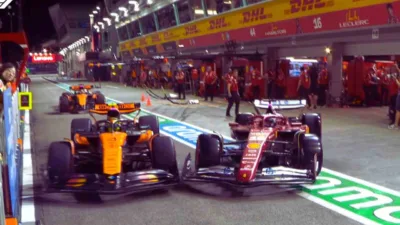 Ferrari Didenda, Charles Leclerc Lolos dari Hukuman Usai Tabrakan dengan Lando Norris di Pit Lane F1 Singapura
