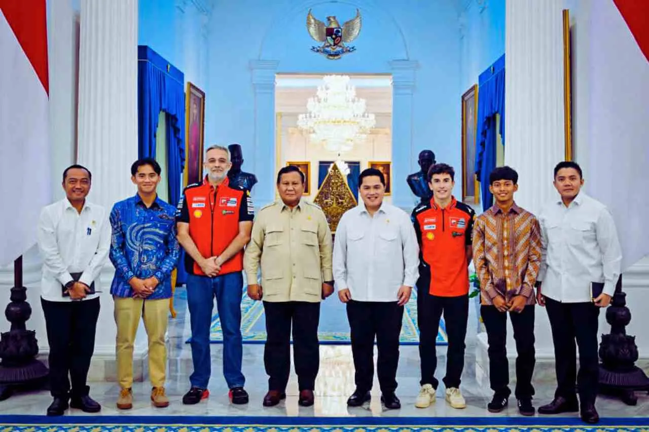 Juara Dunia MotoGP 2025, Marc Marquez Bersua Prabowo Jelang Balapan di Mandalika