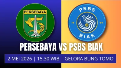 Jadwal Persebaya vs PSBS 2 Mei 2026 Bajul Ijo Incar Tiga Poin, Tamu di Ujung Tanduk